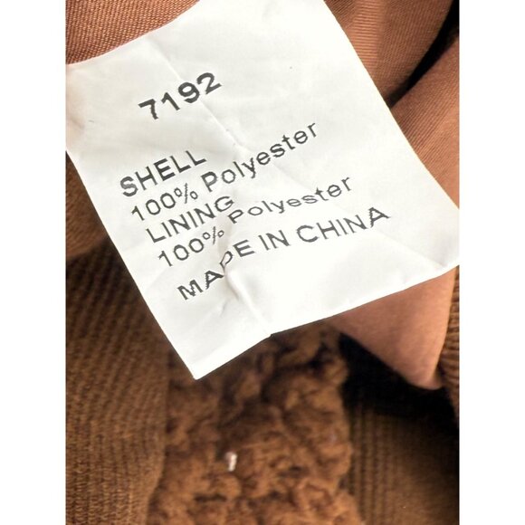 BTFBM Women's Button Down Sherpa Shacket Jacket LSV Faux Fur Teddy Bear S Brown - Picture 6 of 8